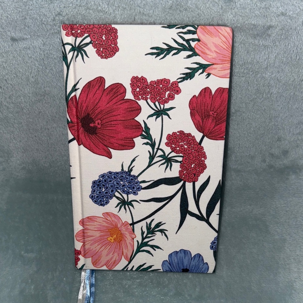 kate spade Floral Hardcover Journal with Blue & White Ribbon